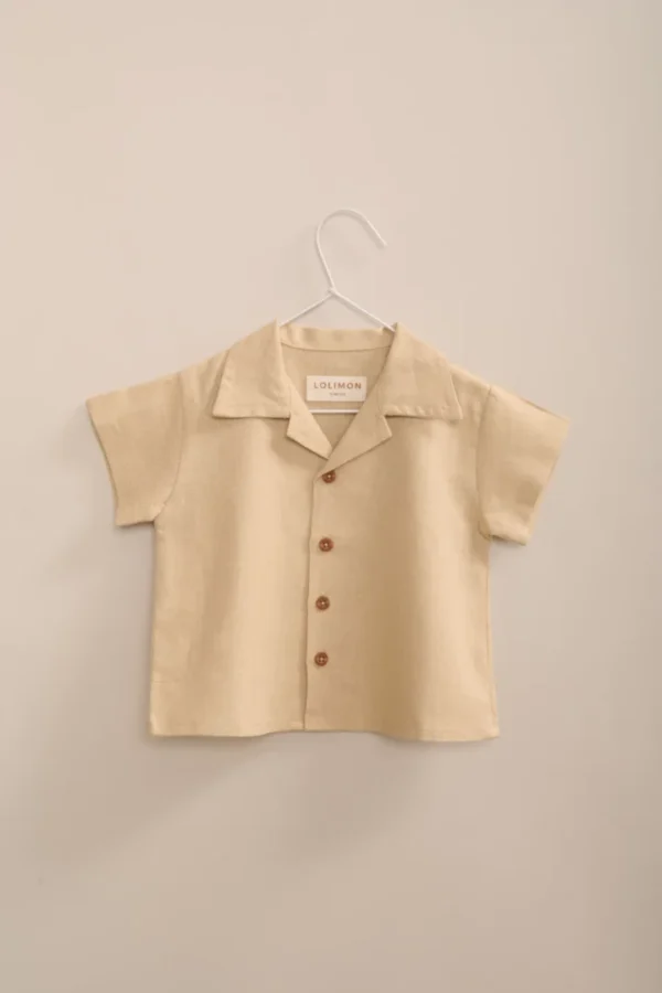 CAMISA DE LINO - ALMENDRA