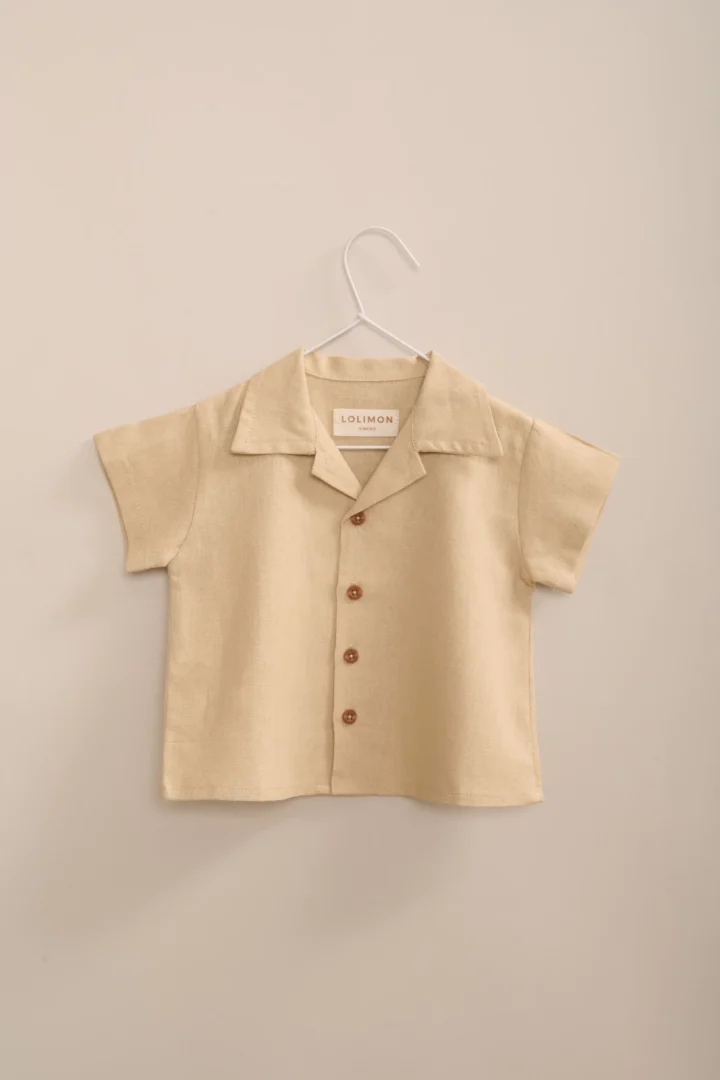 CAMISA DE LINO - ALMENDRA